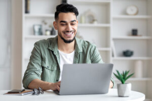 man working on a computer