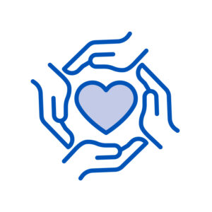 icon of four hands surrounding a heart