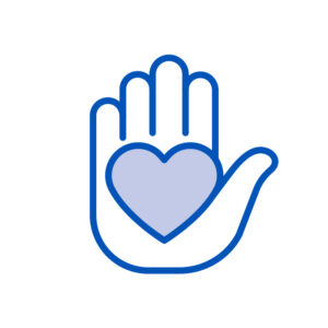 icon of a hand with heart in the palm