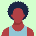 man testimonial avatar with short dark hair