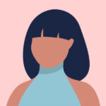woman testimonial avatar with dark hair