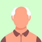 man testimonial avatar with white hair